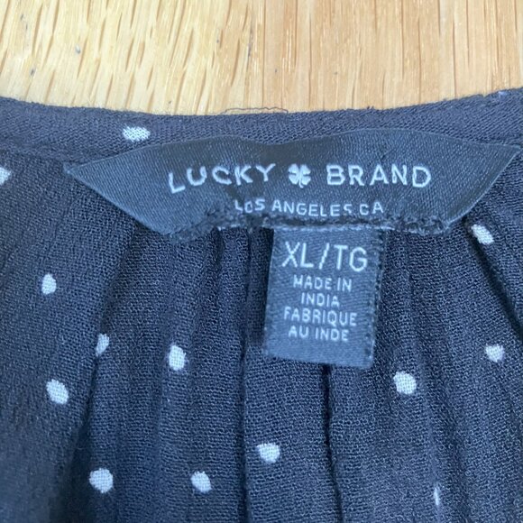 Polka Dot Lucky Brand Blouse Size XL - Picture 3 of 6